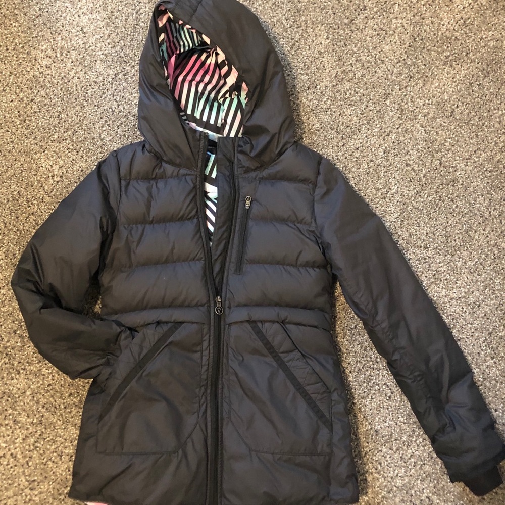 Ivivva girls winter jacket with contrast lining.